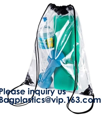 Bolso claro de la mochila del lazo del Pvc del pequeño regalo del paño de la promoción, bolsos de lazo transparentes del PVC del claro de la moda Bagease pac