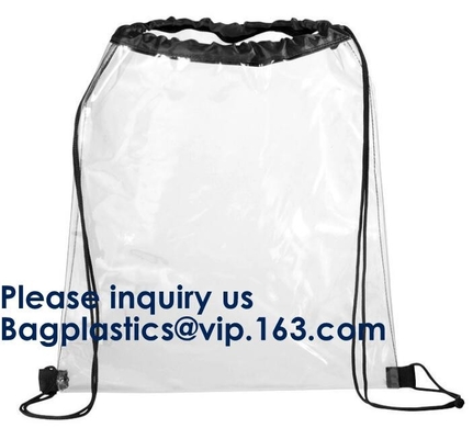 Bolso claro de la mochila del lazo del Pvc del pequeño regalo del paño de la promoción, bolsos de lazo transparentes del PVC del claro de la moda Bagease pac