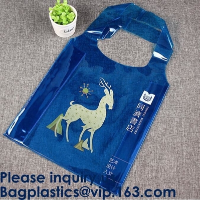 Bolso de compras de moda púrpura claro, PVC plegable Tote Bag, bolso de compras impermeable del PVC, BAGEASE, BAGPLASTICS