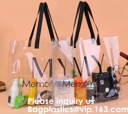 El Pvc transparente Tote Bag, bolso del bolso de compras del Pvc de la moda del PVC del supermercado del OEM maneja los bolsos que hacen compras claros, Bagease, Bagplast