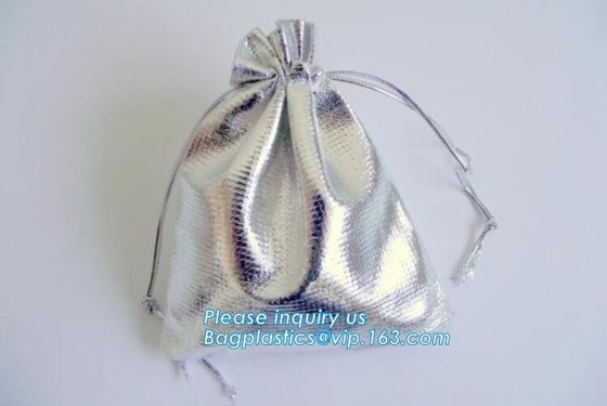 La bolsa cosmética del diverso del tamaño de Brown lazo de cuero de la PU promocional compone al organizador Bag With Drawstring Bagease
