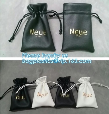 La bolsa cosmética del diverso del tamaño de Brown lazo de cuero de la PU promocional compone al organizador Bag With Drawstring Bagease