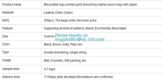 El lazo de cuero de encargo de la PU empaqueta las bolsas de cuero con el LOGOTIPO, bolso de lazo de cuero de la PU de la prenda impermeable, Bagease, Bagplastics