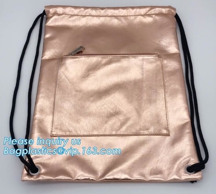 El lazo de cuero de encargo de la PU empaqueta las bolsas de cuero con el LOGOTIPO, bolso de lazo de cuero de la PU de la prenda impermeable, Bagease, Bagplastics