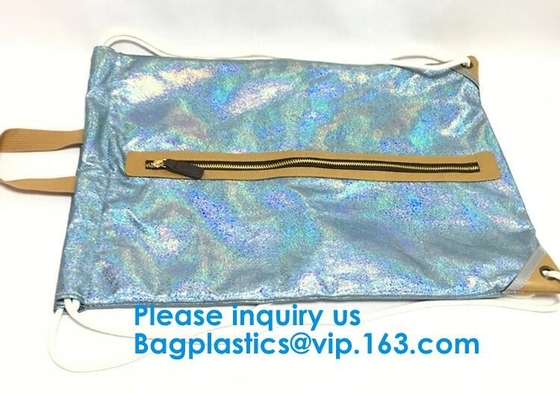 Bolso de cuero de la bolsa del lazo de la PU de la prenda impermeable para la joyería, lazo impermeable B del envío gratis negro de cuero del color oro de la PU