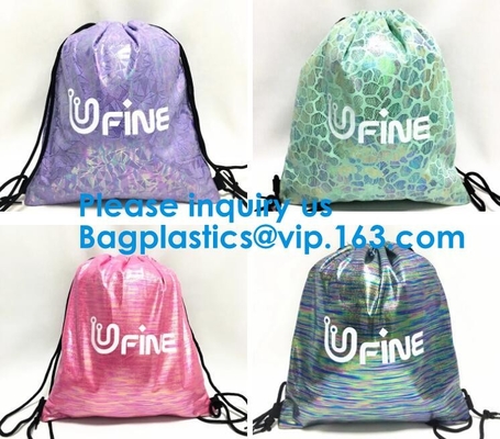 Bolso de cuero de la bolsa del lazo de la PU de la prenda impermeable para la joyería, lazo impermeable B del envío gratis negro de cuero del color oro de la PU