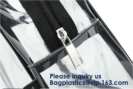 Bolso claro del PVC con la bolsa y la correa de quita y pon interiores, Tote Bags With Zipper Closure cosmético, bagease de la cremallera