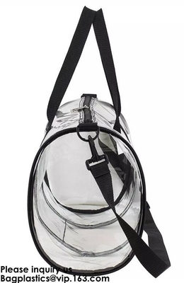 PVC transparente Carry Bag With Shoulder Strap, hombro cosmético de la tela de lana basta del bolso claro del gimnasio de Carry Bag Magnet Pockets Detachable