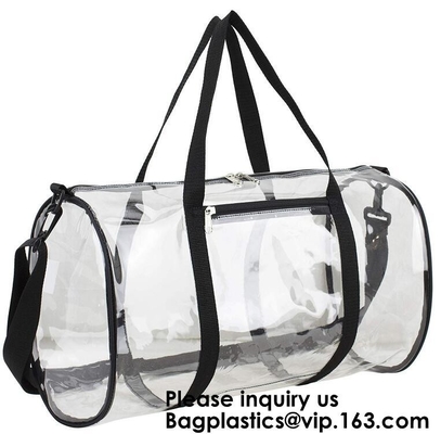 PVC transparente Carry Bag With Shoulder Strap, hombro cosmético de la tela de lana basta del bolso claro del gimnasio de Carry Bag Magnet Pockets Detachable