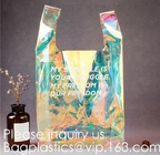 Prenda impermeable transparente Tote Shopping Bag, Pvc transparente de impresión de seda Tote Shopping Bag, bagease de la tela olográfica del PVC