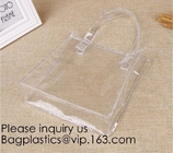 Regalos promocionales de empaquetado portátiles plásticos Tote Bag que hace compras, bagease del PVC de Custom Logo Transparent Clear del fabricante