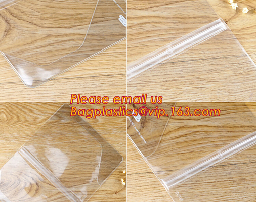 Bolso plástico modificado para requisitos particulares de la carpeta de archivos de la cremallera, bolso de los ficheros de la carpeta del papel del cierre de cremallera A4 del resbalador del PVC, carpeta plástica del documento