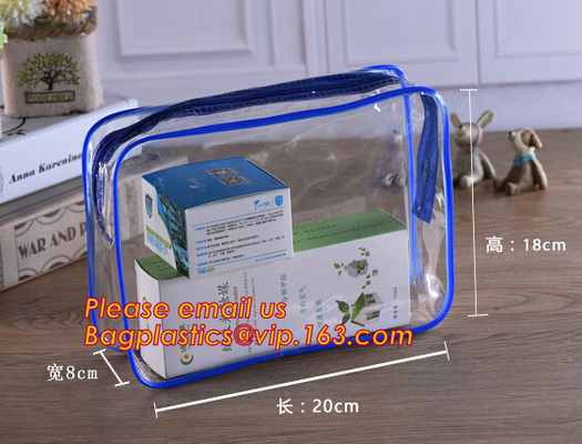 Bolso cosmético del pvc del viaje de la cremallera clara cosmética al por mayor respetuosa del medio ambiente del bolso para las mujeres