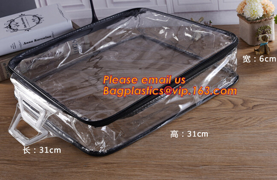 Bolso cosmético del pvc del viaje de la cremallera clara cosmética al por mayor respetuosa del medio ambiente del bolso para las mujeres