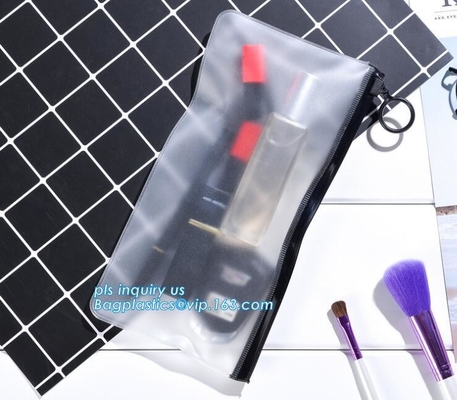 bolso del vinilo k del bolso del resbalador del pvc, bolsos impermeables de la playa del resbalador k del vinilo con la cremallera, zipp del artículo de tocador del vinilo del bolso de la cremallera