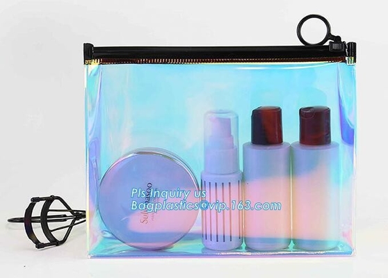 Bolso cosmético de k del resbalador del pvc del artículo de tocador del bolso de la ropa de playa de nylon del vinilo, bolso cosmético del resbalador de la toalla, bolso del PVC que embala con resbalado