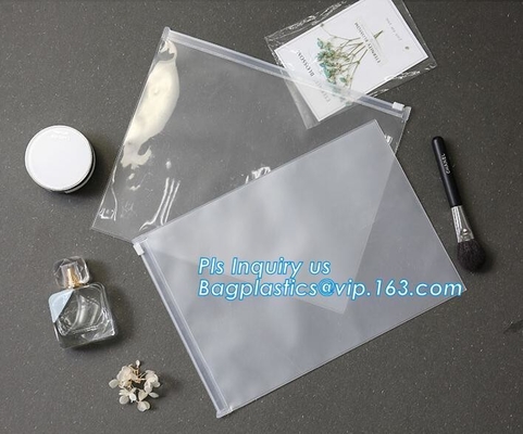 Bolso claro impreso logotipo del pvc de la cremallera del resbalador para el cosmético transparente que embala, viaje del bolso del pvc del vinilo del paquete del resbalador de la cerradura de la cremallera