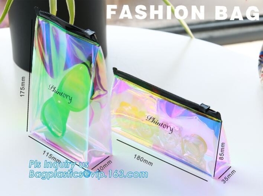 bolso impermeable plástico para el traje de baño, bolso de la bolsa k del pvc de la cremallera del resbalador, bolsos al por menor de encargo de k del bolso facial de la máscara porque