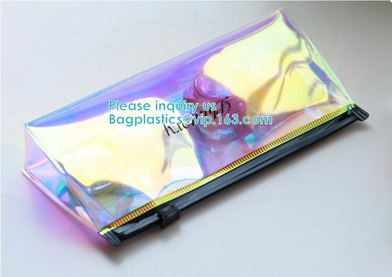 bolso impermeable plástico para el traje de baño, bolso de la bolsa k del pvc de la cremallera del resbalador, bolsos al por menor de encargo de k del bolso facial de la máscara porque