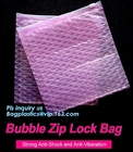 Bolso con el logotipo impreso de encargo, bolso de burbuja con el resbalador, bolso rosado rellenado de la cerradura PE de Ziper, cremallera de la burbuja k de la cremallera del PE del resbalador