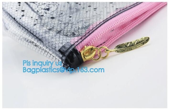 bolso claro del pvc k del vinilo de la bolsa del pvc, bolso cosmético del viaje del resbalador de la cremallera del PVC, bolso del paquete de la materia, PVC helado mate s