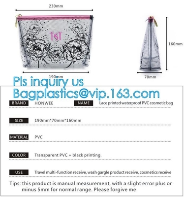 bolso claro del pvc k del vinilo de la bolsa del pvc, bolso cosmético del viaje del resbalador de la cremallera del PVC, bolso del paquete de la materia, PVC helado mate s