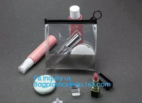 la aduana al por menor clara gruesa de la moda imprimió el bolso de la cremallera del resbalador del pvc, bolsos cosméticos de la cremallera del resbalador de la mini cremallera plástica con la impresión