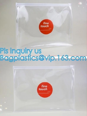 El bolso horizontal del paquete del PVC de la cremallera del cierre del resbalador del top del estilo para la ropa de la torre embala los lados claros y helados, zi del PVC/de EVA/TPU