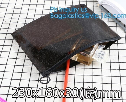 bolso de k con la manija y el resbalador, bolso reconectable del resbalador k del plástico transparente del pvc, cle de nylon blanco del resbalador reutilizable pequeño