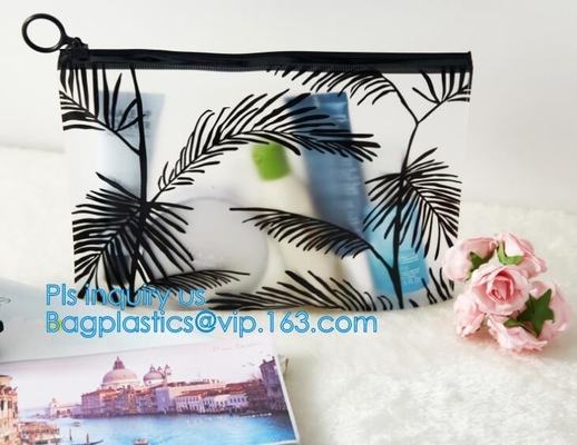 bolso plástico del documento del LDPE A5 del resbalador, bolso de empaquetado de la ropa interior de encargo clara del resbalador de la cremallera, embalaje helado del traje de baño del PVC