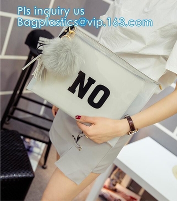 Bolso cosmético claro del resbalador de la cremallera del Pvc del artículo de tocador transparente impermeable disponible, resbalador transparente claro Ninguno-tóxico c del pvc