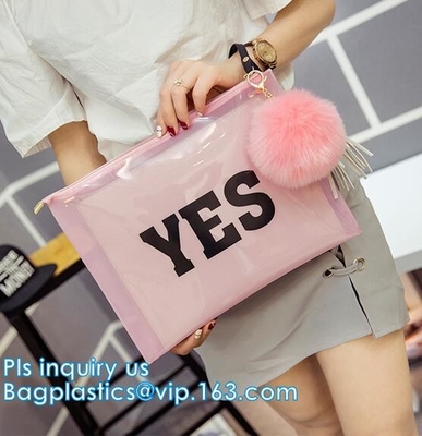 bolso de encargo de los efectos de escritorio del PVC de la cremallera del resbalador, bolso claro de la cremallera del resbalador del vinilo del pvc, plas claros transparentes del bolso de la cremallera del resbalador del PVC