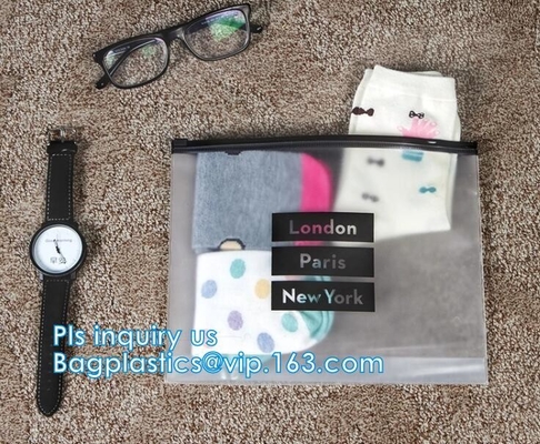 bolsos plásticos de la cremallera del resbalador para la ropa que empaqueta, bolso de empaquetado del resbalador de la cremallera plana plástica polivinílica de la ropa, Ca transparente