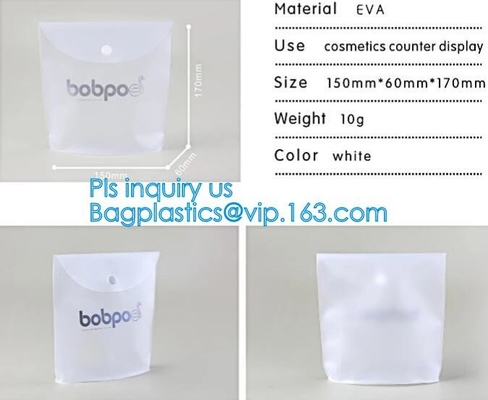 El negro del organizador del bolso del maquillaje del PVC heló el bolso transparente del bolso plástico del pvc del translucence, maquillaje cosmético coreano del bolso, manija