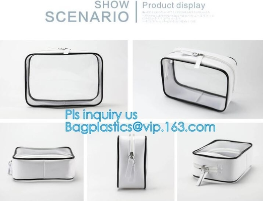 El bolso cosmético compone el bolso del maquillaje del PVC de Bag Waterproof del organizador, bolso cosmético del pvc del viaje del bolso claro del maquillaje, playa p de las vacaciones