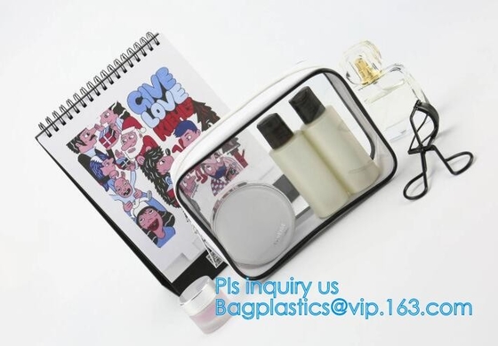 El bolso cosmético compone el bolso del maquillaje del PVC de Bag Waterproof del organizador, bolso cosmético del pvc del viaje del bolso claro del maquillaje, playa p de las vacaciones