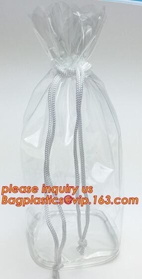 Los bolsos de lazo hacen excursionismo el bolso de lazo del PVC, bolso de lazo plástico claro promocional del PVC, bolso de la mochila del lazo del pvc