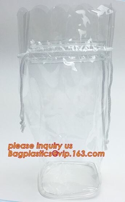 Los bolsos de lazo hacen excursionismo el bolso de lazo del PVC, bolso de lazo plástico claro promocional del PVC, bolso de la mochila del lazo del pvc