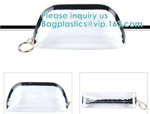bolso del tubo del PVC de la cremallera del cilindro con el gancho para los bolsos portátiles del maquillaje del PVC de la ropa interior del almacenamiento, PA cilíndrico de la caída del PVC del tubo plástico