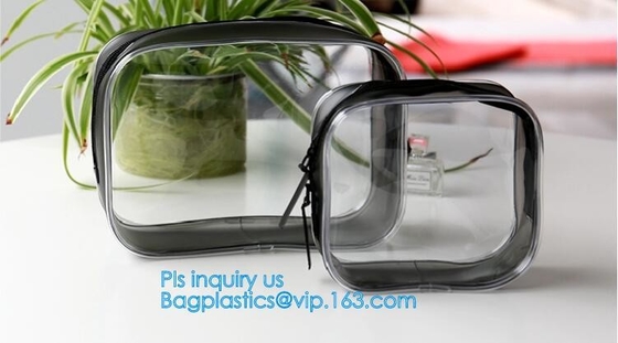 Bolsos cosméticos impermeables transparentes portátiles del artículo de tocador del maquillaje de las mujeres del bolso del PVC del viaje, bolsa cosmética del PVC, bolso del maquillaje del PVC,