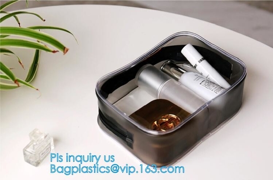 Bolsos cosméticos impermeables transparentes portátiles del artículo de tocador del maquillaje de las mujeres del bolso del PVC del viaje, bolsa cosmética del PVC, bolso del maquillaje del PVC,