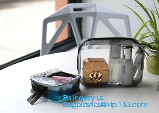 Bolsos cosméticos impermeables transparentes portátiles del artículo de tocador del maquillaje de las mujeres del bolso del PVC del viaje, bolsa cosmética del PVC, bolso del maquillaje del PVC,
