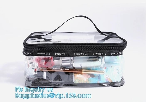 el pvc fácil se lleva el bolso del cepillo de dientes del uso del viaje, Bedsheet polivinílico del sistema de los efectos de escritorio del viaje del lazo que embala el bolso del Pvc, paquete del paño