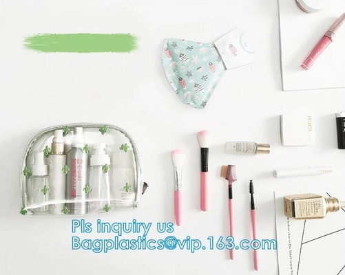 Las mujeres viajan para componer la caja casual del necessaire de la bolsa del organizador del maquillaje de la bolsa del bolso del bolso cosmético del embrague, paquetes del lazo