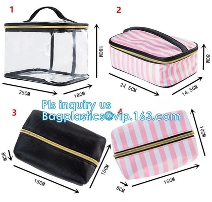 bolso cosmético del PVC de la promoción k, bolso costmetic para embalar, bolso cosmético del vinilo del pvc con el caramelo Carry Bag, paquetes de la cremallera