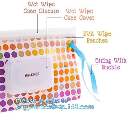 los sacos de basura disponibles sanitarios de la servilleta/los trapos mojados del bebé empaquetan/el bolso mojado del tejido, bolso mojado del tejido de la bolsa mojada de los trapos del bebé de EVA con
