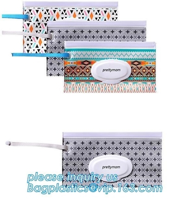Bolso mojado reutilizable y portátil de la bolsa del trapo, bolso mojado de la bolsa de los trapos de Eva del bebé del escudete reciclable del tejido con el bolso plástico pac del labio