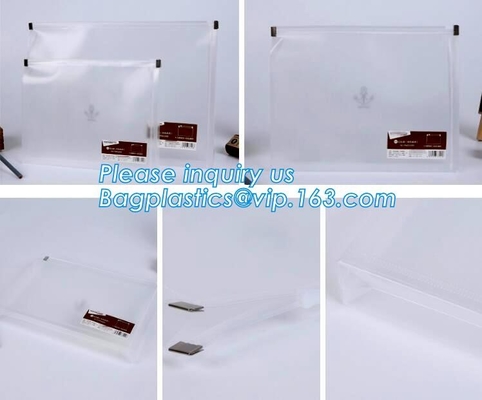 bolso resistente impermeable A4, efectos de escritorio del documento del bolso de la nota del bolso de la cuenta de la carpeta de archivos del pvc de agua dentro del zippe impermeable del PVC de la malla