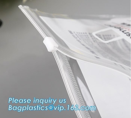 bolso resistente impermeable A4, efectos de escritorio del documento del bolso de la nota del bolso de la cuenta de la carpeta de archivos del pvc de agua dentro del zippe impermeable del PVC de la malla