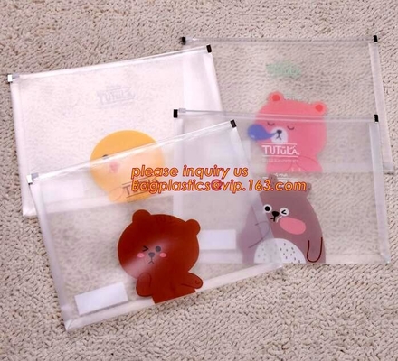 Bolsos plásticos del documento del PVC de la fuente de escuela de la oficina A4/5/6 con los efectos de escritorio Pen Bag For Office School Suppl de la carpeta de archivos de la cremallera